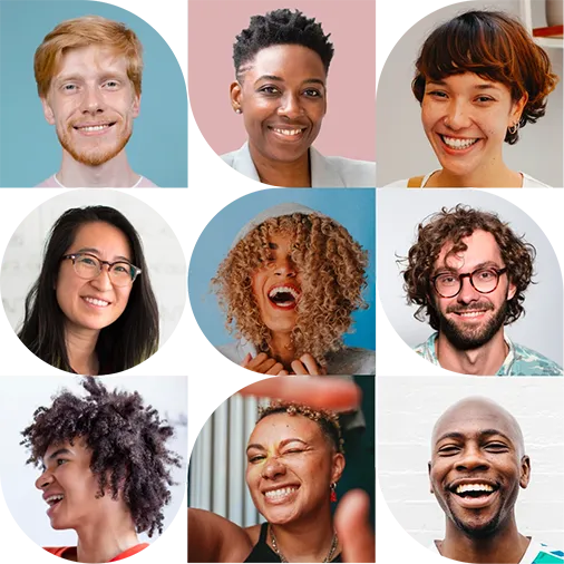 若い人材のモザイク