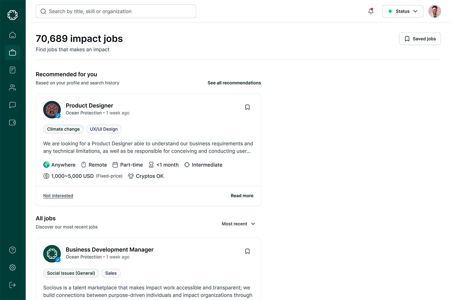 Socious Workダッシュボード
